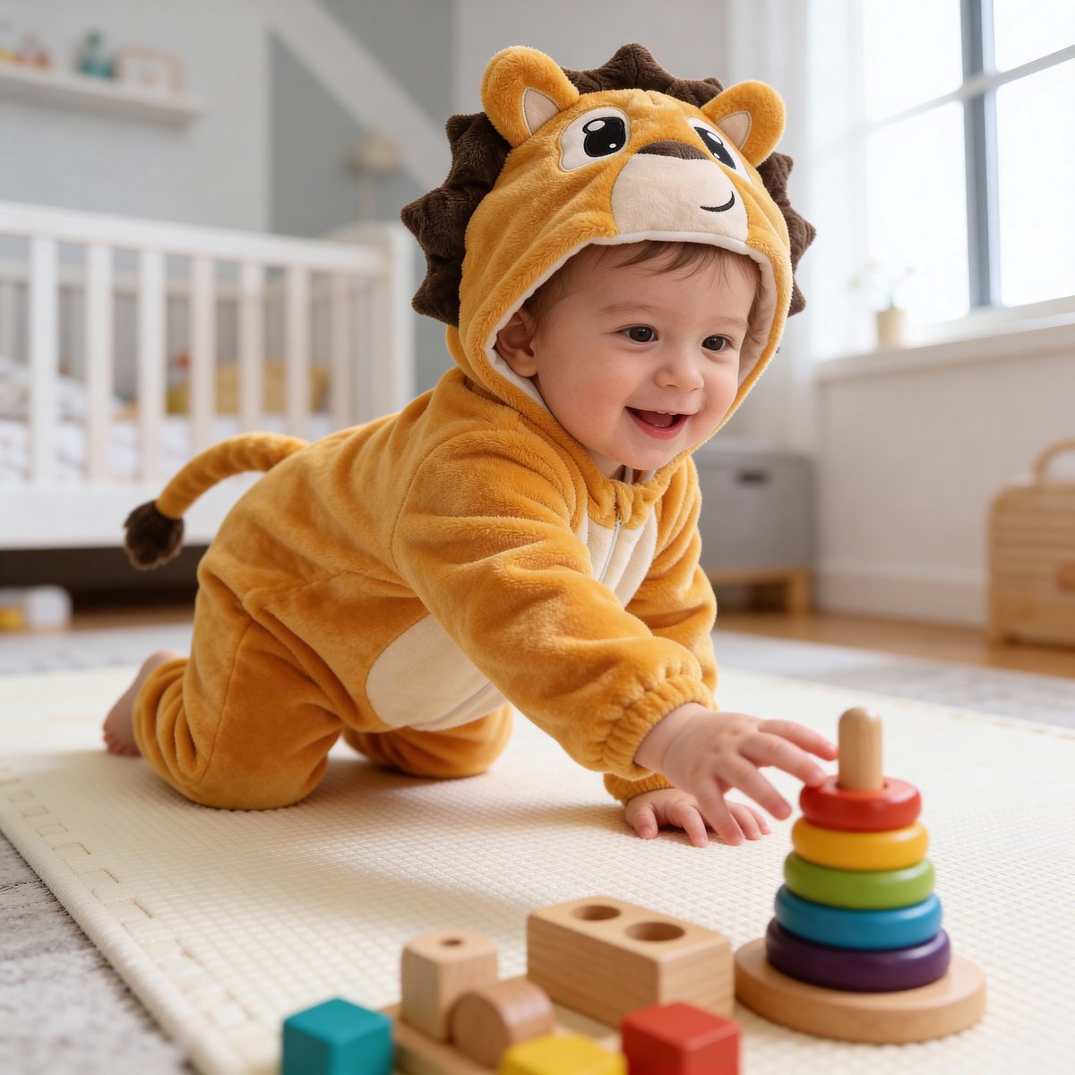 JAXY Baby Onesie - Carnavalskleding Kinderen - Verkleedkleren Jongen en Meisje - Verkleedkleding Kind - Romper - EU (label 90) - Lion — afbeelding 9