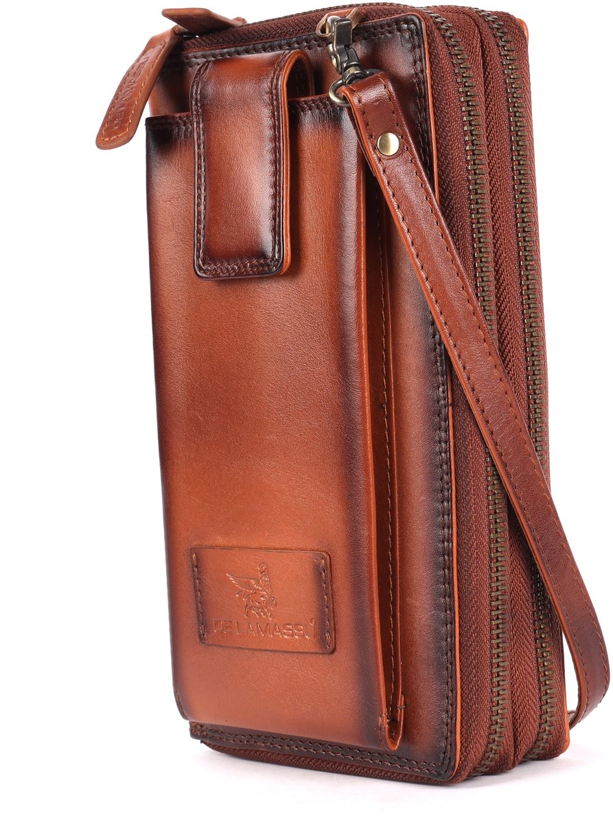 DE LAMASSU® (Zara) Leren Dames Portemonnee & Crossbody – Echt Leer – RFID – Met Smartphonevak – Luxe Geschenkverpakking