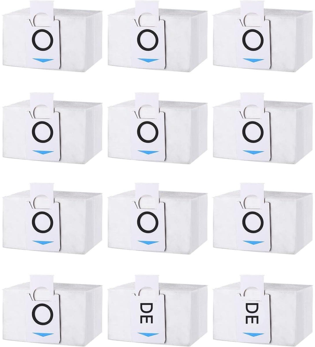 GELLDG Stofzakken - Stofzuigerzakken - Geschikt voor Ecovacs Deebot X1 Omni en X1 e Omni, T20 Omni, T20e Omni automatische leegstations - Vervangende stofzakken voor Ecovacs Deebot - Stofzuigerzakken met grote capaciteit - 12 stuks