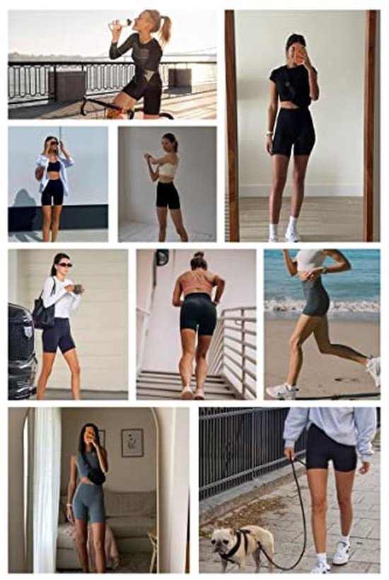 Hoge Taille Trainingsshorts voor Dames met Verborgen Zakken — afbeelding 4