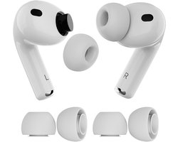 MMOBIEL 2 Paar Vervangende Oordopjes Tips voor AirPods Pro Gen 3 – Antislip Siliconen Oordopjes met Ruisonderdrukkingsgat, Draagbare Opbergdoos en Passen in Oplaadcase – L – Wit