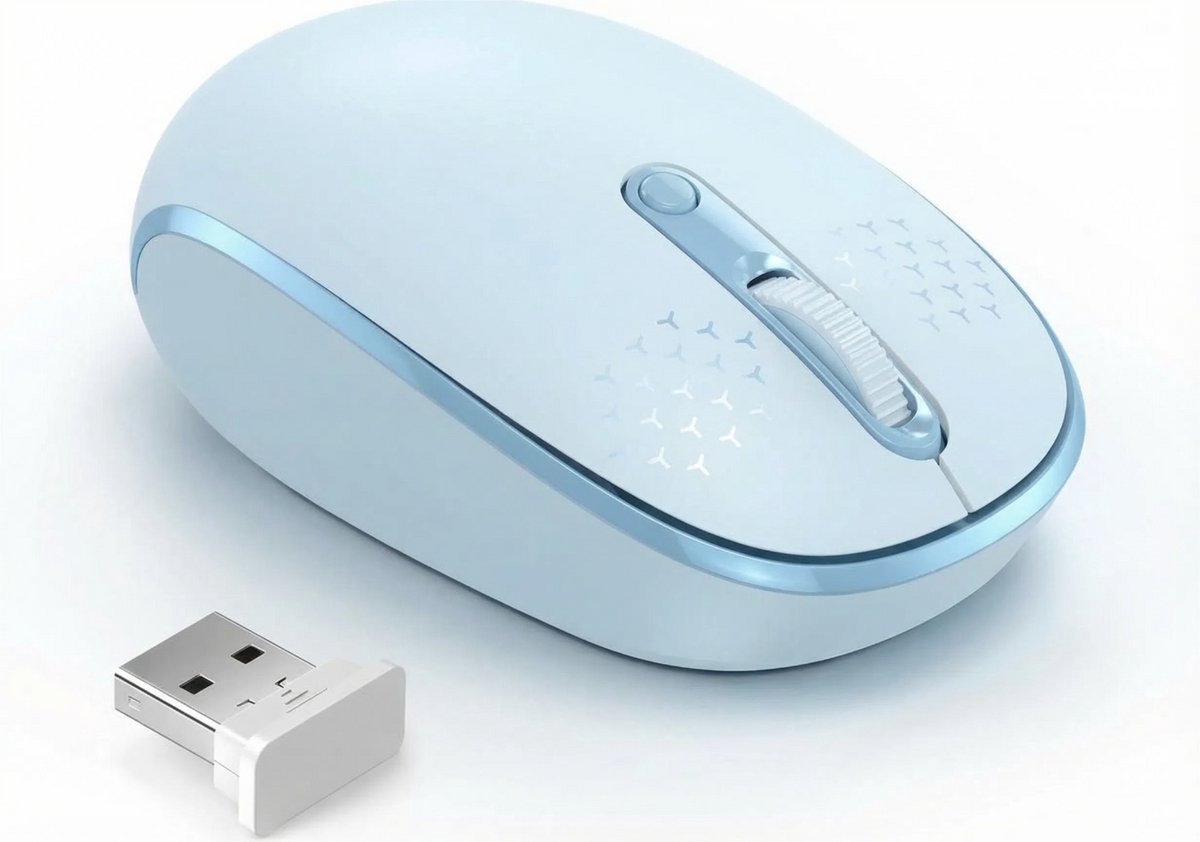 Sounix Draadloze Muis - 2.4G - Voor Laptop en Computer - DPI 1600 - Stil - Blauw