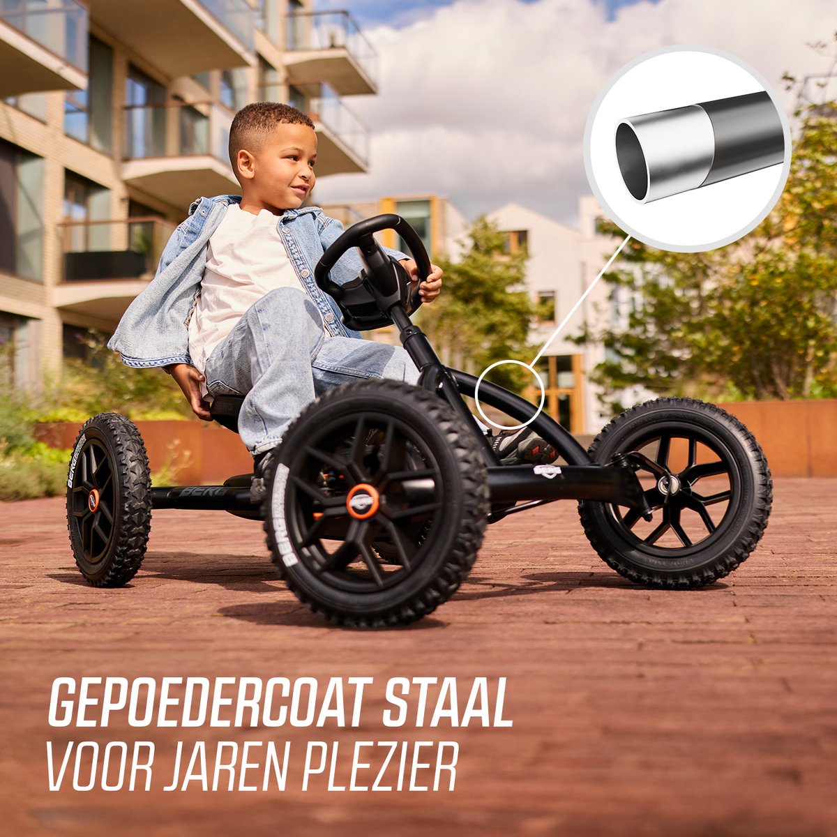 BERG Buddy Cross Black Skelter - 3+ Jaar - All Terrain Luchtbanden - Verstelbare Stoel - Vrijloopautomaat - Zwart — afbeelding 4