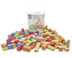 Woet® Houten Bouwblokken Set - 100-delige Blokkendoos - Educatief Speelgoed - Stimuleert Creativiteit - Vanaf 18 Maanden
