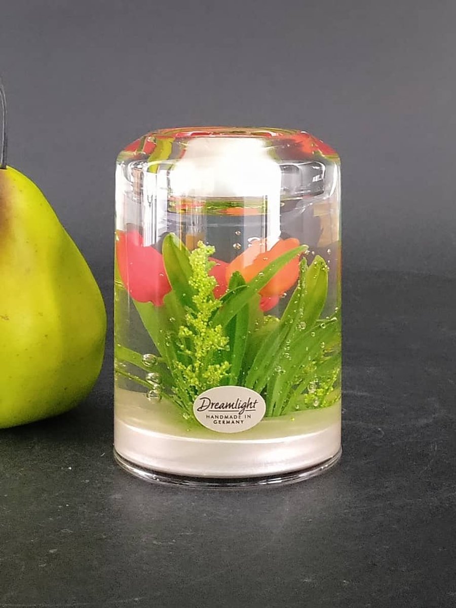DreamLight Tulpen Rood&Oranje Waxinelichthouder Candela Classic – Handgemaakt