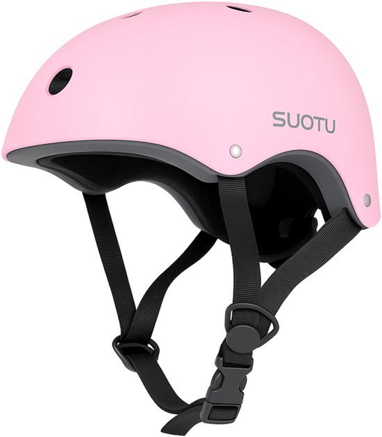 Suotu Verstelbare Skatehelm - Fietshelm - Skateboard, Scooter, BMX Helm - Maat M - Roze