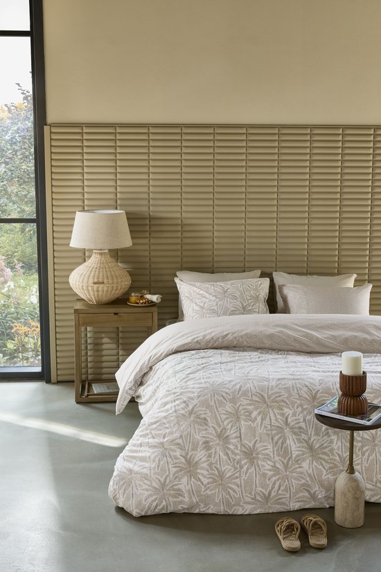 Rivièra Maison Palm Paradise dekbedovertrek - Eenpersoons - 140 x 200/220 cm - Zand van Riviera Maison — afbeelding 5