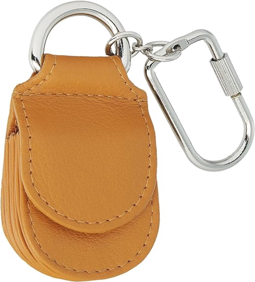 Imperatoris - Leren Sleutelhanger met Karabijnhaak - Keychain met Sleutelring - Geschikt voor Autosleutel & Fiets - Duurzaam en Stijlvol - 1 Stuk - Geel