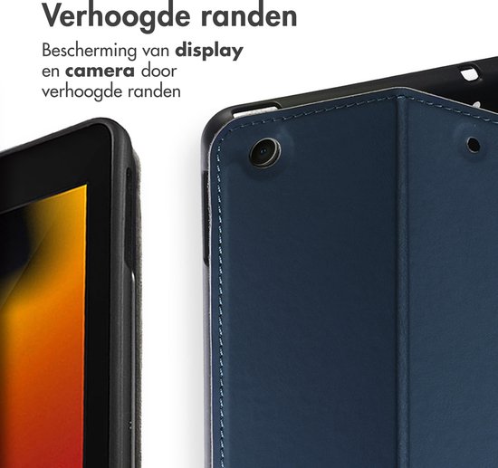 Accezz Tablet Hoes - Geschikt voor Apple iPad 9/8/7 10.2 inch (9e generatie 2021 / 8e generatie 2020 / 7e generatie 2019) - Classic Tablet Case - Donkerblauw