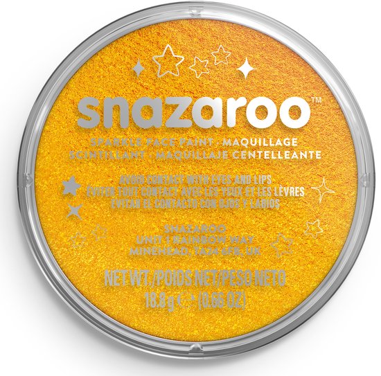 Snazaroo 1118221 Sparkle Yellow – 18ml Aqua Schmink & Kinderschmink voor Kinderen en Volwassenen