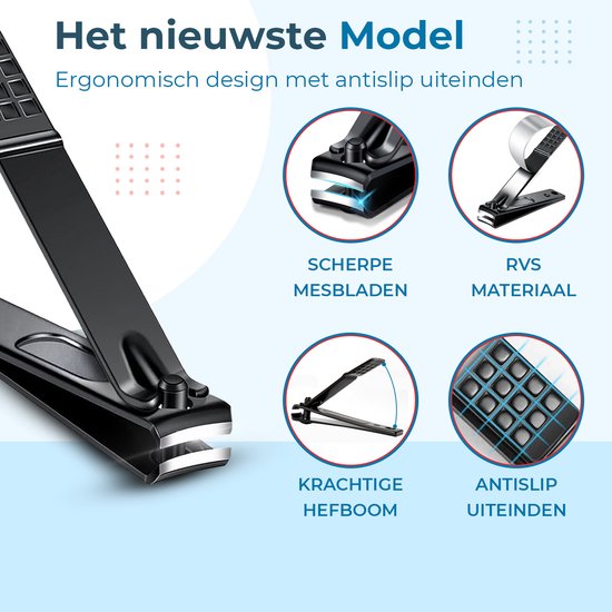 Christian Deluxe® 3-Delige Nagelknipper Set met Nano Glasvijl - Nagelknipper - Teennagelknipper - Pedicureset - Manicure set - Pedicure Voor Hand- en Teennagels — afbeelding 3