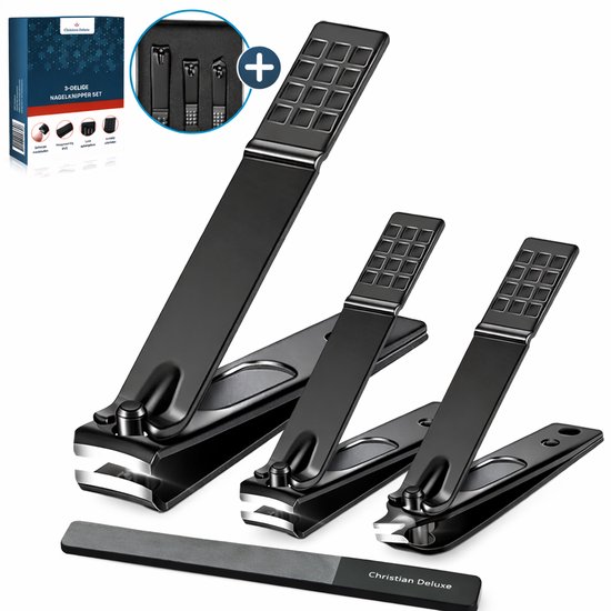 Christian Deluxe® 3-Delige Nagelknipper Set met Nano Glasvij