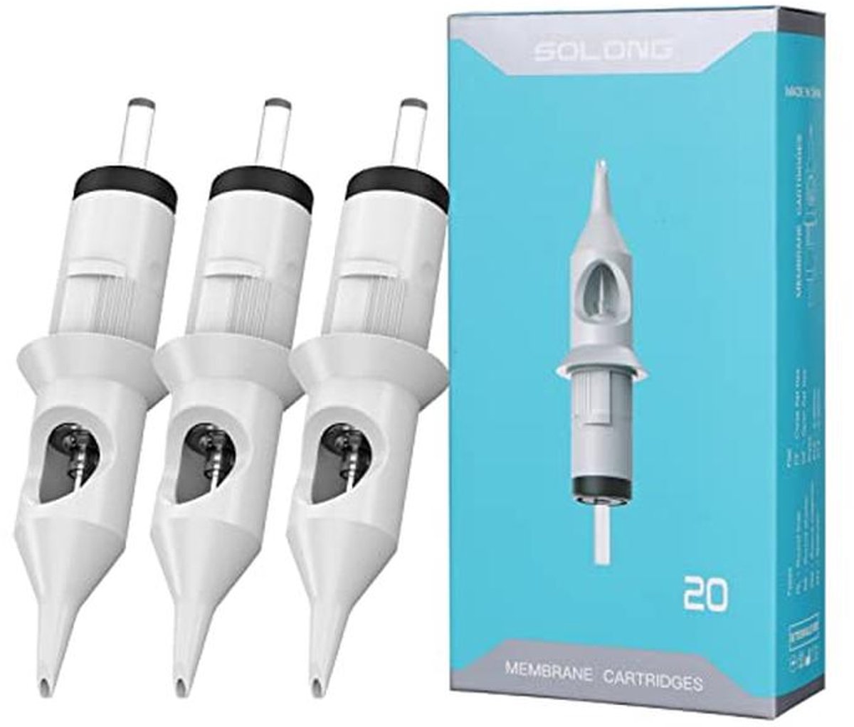 Tattoo Cartridge naalden mix 20 stuks # 12 bugpin ronde liner gebogen magnum shader 3RL 5RL 7RL 9RL EN02D-20KIT-F