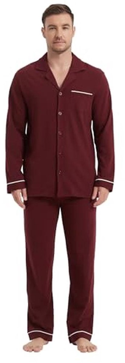 Katoenen Pyjama Voor Mannen met Lange Mouwen en Lange Broek | Gezellige Nachtkleding en Loungewear | Maten S-3XL