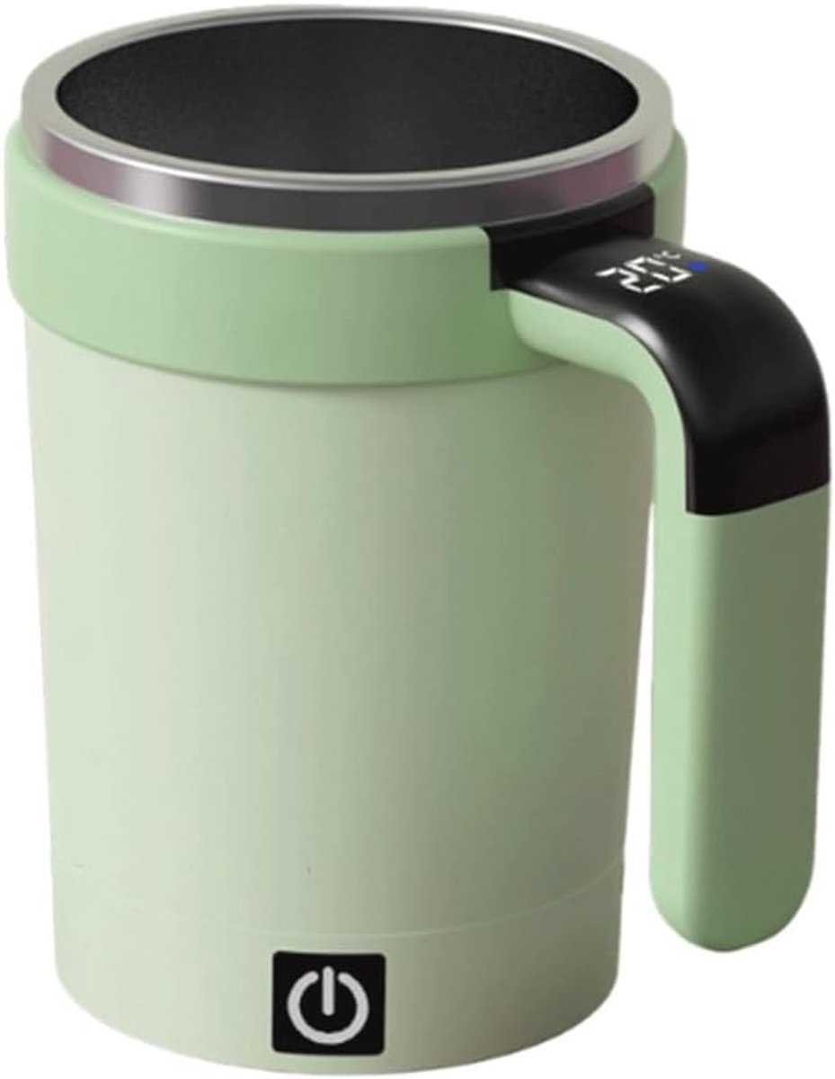 Magnetische Roerbeker Automatische Zelfroerende Mok Met Afneembare Basis Deksel Handvat Voor Koffie Thee Dranken Ideaal Cadeau Groen Keukengadget