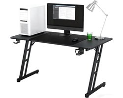 Gamingtafel Bureau 120x60 cm PC Tafel met Hoofdtelefoonhaak en Bekerhouder