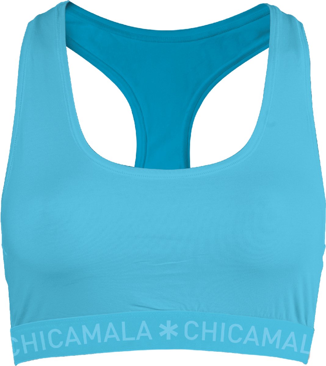 Muchachomalo Chicamala – Dames Racerback - BH zonder beugel – Dames Ondergoed – Lingerie - Sport BH – Kleding - 95% Katoen – Dames kleding Blauw