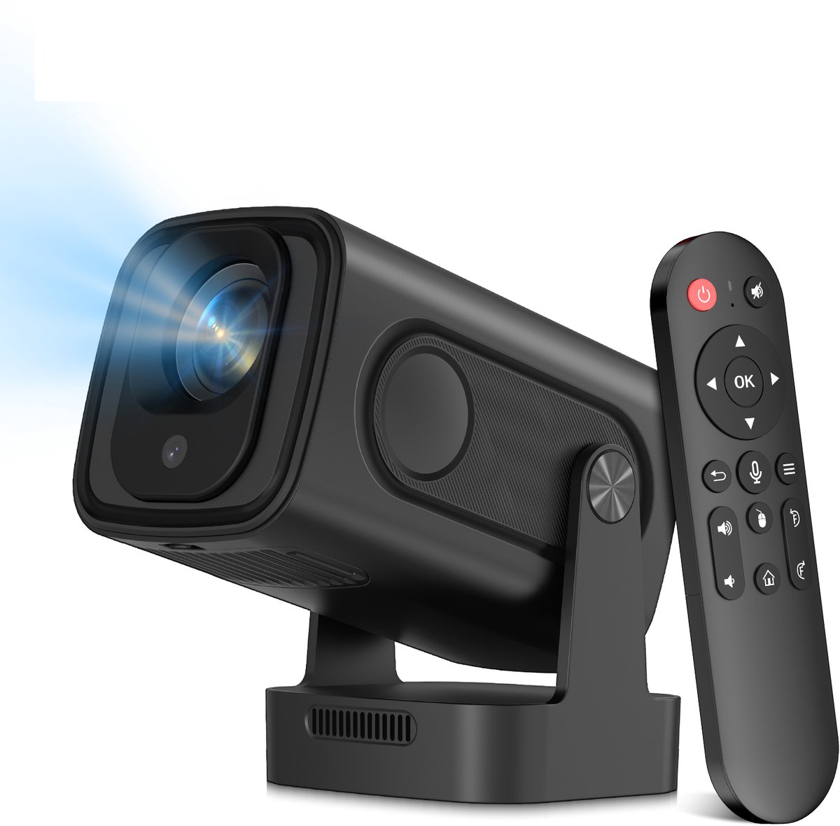 XGODY Gimbal 5 Pro Mini Beamer 2025 Editie - Smart Projector met 4K ondersteuning - Geschikt voor IOS en Android - WiFi 6 & Bluetooth 5.4 - Android 11.0 - Draagbaar - Thuisbioscoop - Zwart
