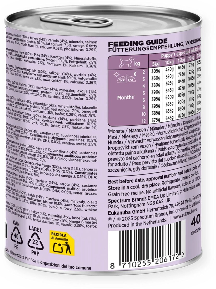 Eukanuba Puppy Paté - Hondenvoer - Kalkoen - 400 gram