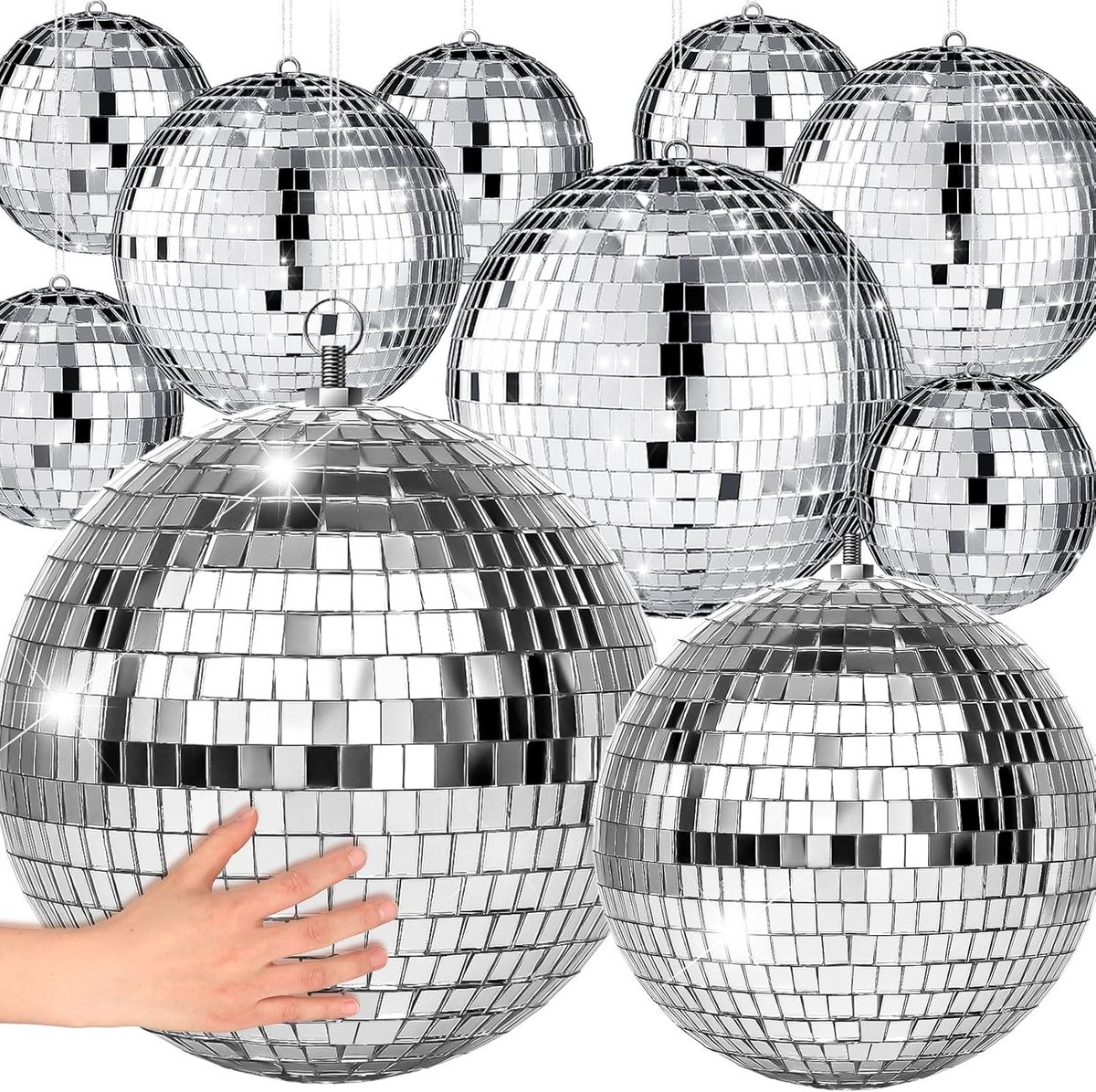 Set van 17 Discoballen en Hangende Spiegeldecoraties - Feestverlichting voor Feest, Bruiloft en DJ