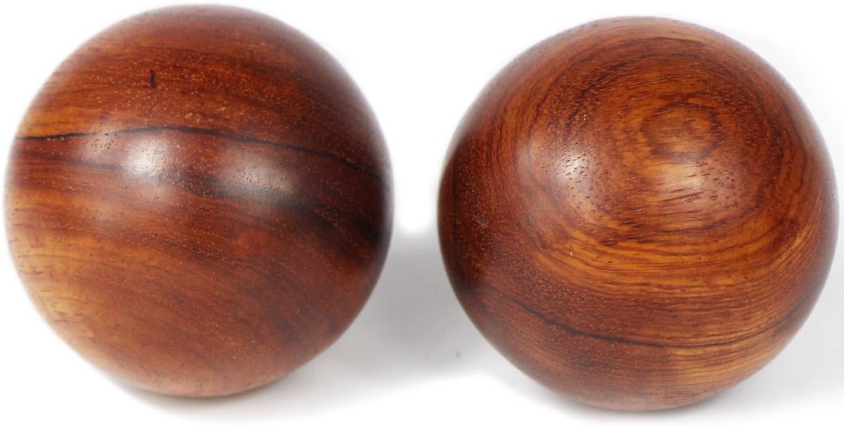 Set van 2 Houten Handmassageballen voor Ontspanning en Gezondheid
