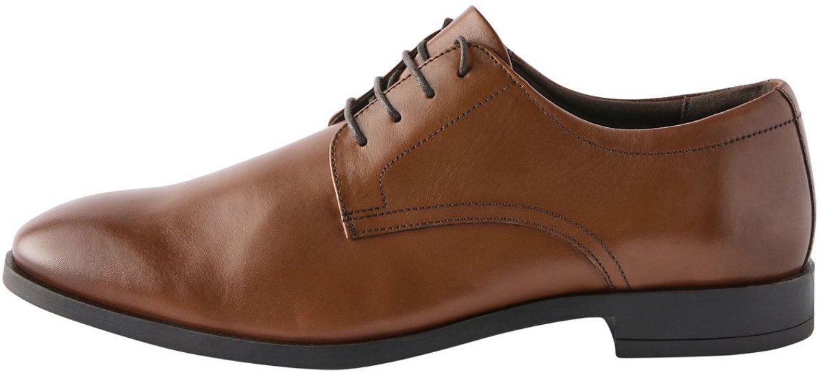 Next - Heren - Effen leren Derby-schoenen met brede pasvorm - Bruin