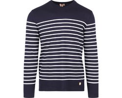 Armor-Lux Port-Louis T-Shirt Strepen Donkerblauw - Maat L - Heren - Casual T-shirts