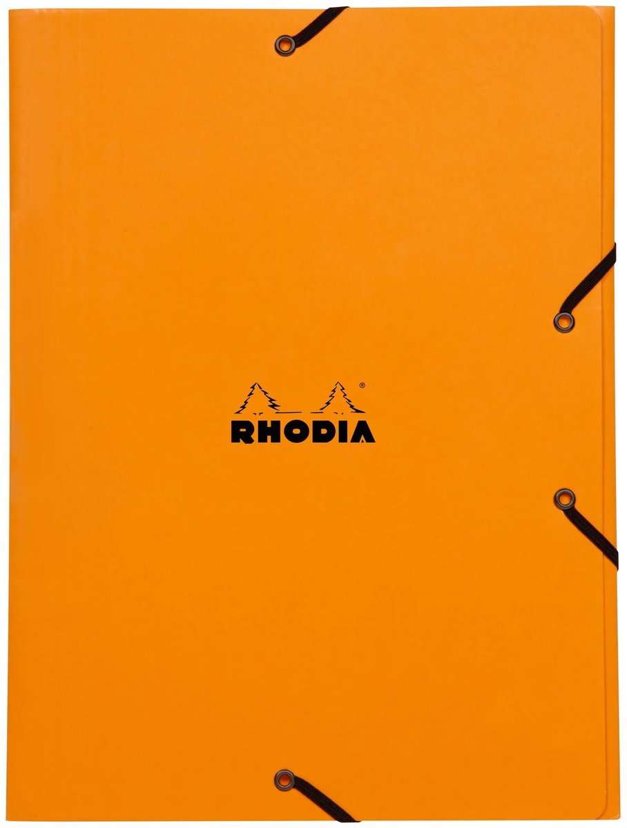 Rhodia Elastomappen - 3 stofkleppen - A4 - Oranje - 5 stuks