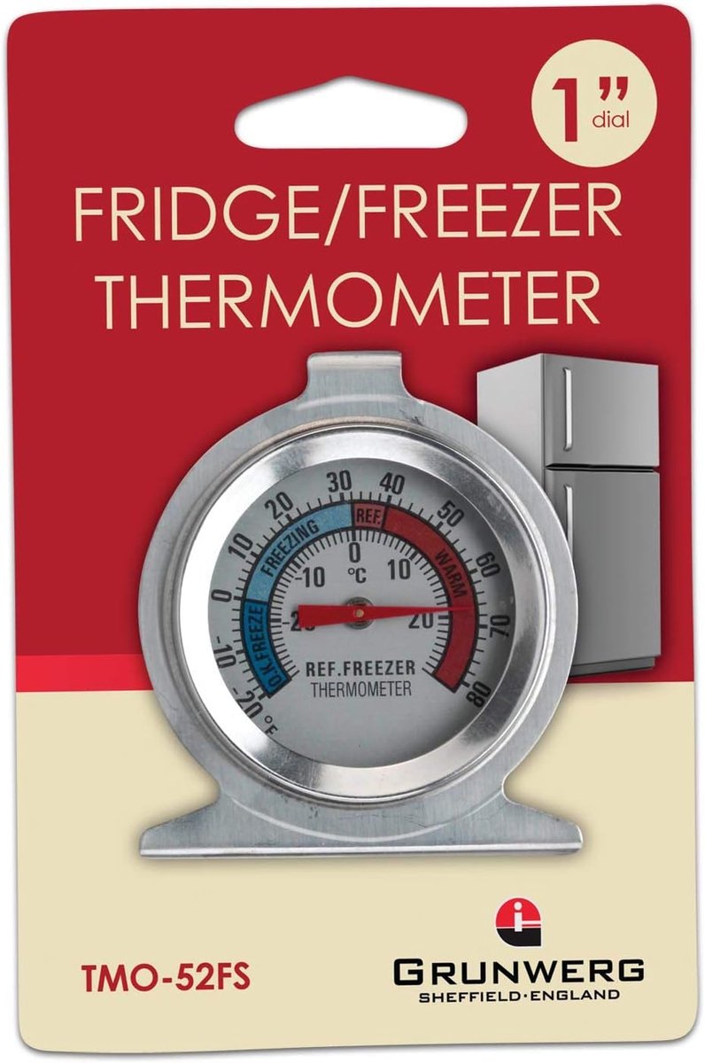 Koelkast & Vriezer Thermometer Roestvrij Staal met Instelwiel
