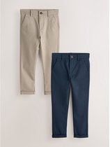 Next - Jongens - Set van 2 skinny chino's met stretch - Blauw