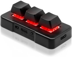 Draadloos 3-Toetsen Mini Mechanisch Toetsenbord met RGB LED
