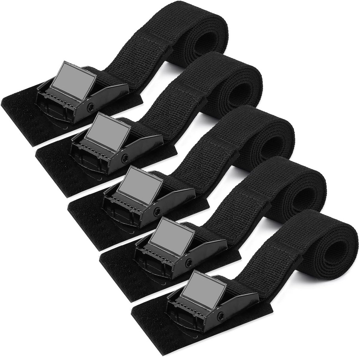 5 Stuks Korte Spanbanden 25mm x 50cm met Klemgesp - Robuuste Bevestigingsriemen voor Fietsendrager, Motor en Bagage