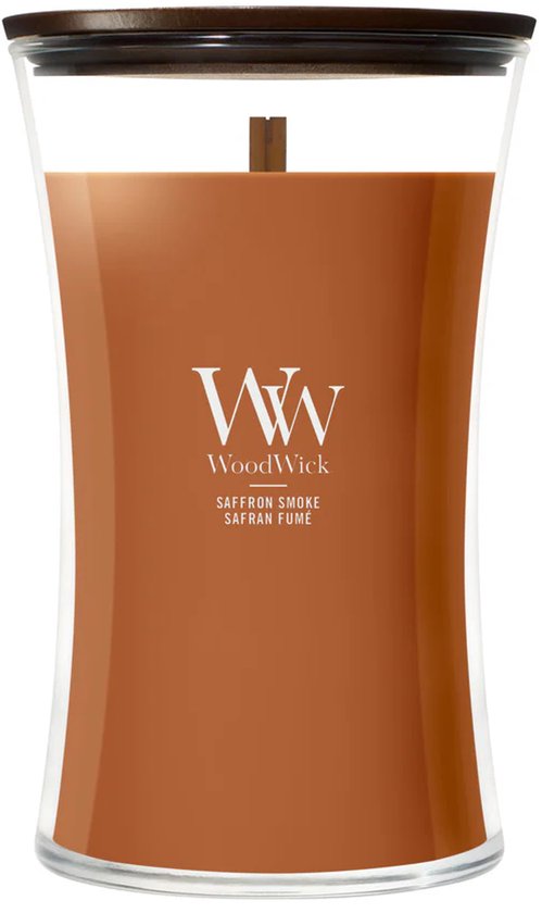 WoodWick Hourglass - Saffron Smoke - Large Geurkaars - 130 branduren