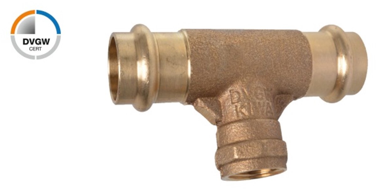 KIRCHHOFF BR T-Stuk - Blanco - 28 mm x 1/2"BI x 28 mm - 2 Moffen - (P4130g)