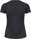 Zwart dames t-shirt, achterkant. Korte mouwen en ronde hals.