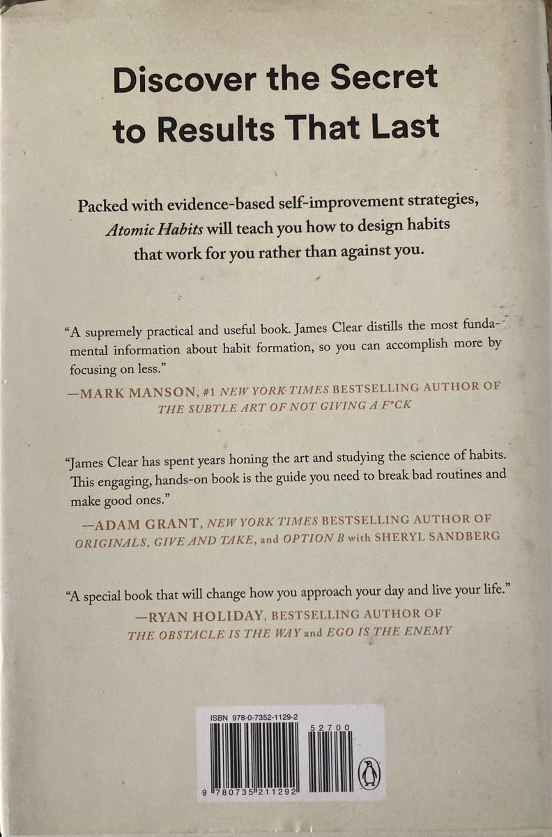 Atomic Habits - back cover