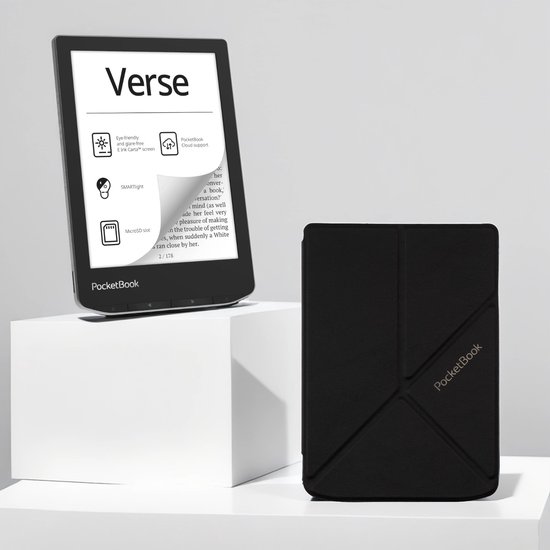 PocketBook Verse - E-reader - Mist Grey - Met Origami Zwart  ... - cover