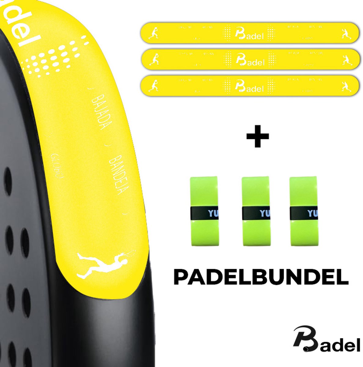 Badel® Padel Protector Bundel – 3 Stuks – Lichtgewicht Frame Bescherming – Geen Invloed op Balans