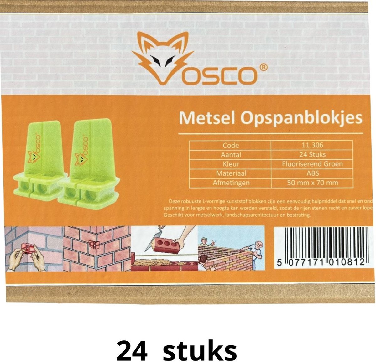 Vosco® - Metsel Opspanblokjes - 24 Stuks
