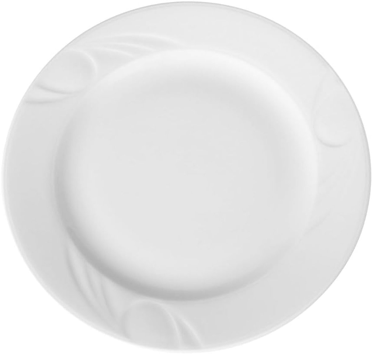 Elegant wit dinerbord van porselein met versterkte randen voor professioneel gebruik