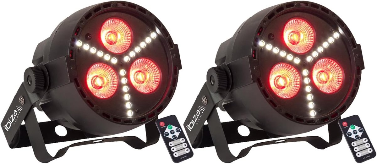 Set van 2 Krachtige DJ Party LED Spots met Stroboscoop Effect - DMX & Afstandsbediening