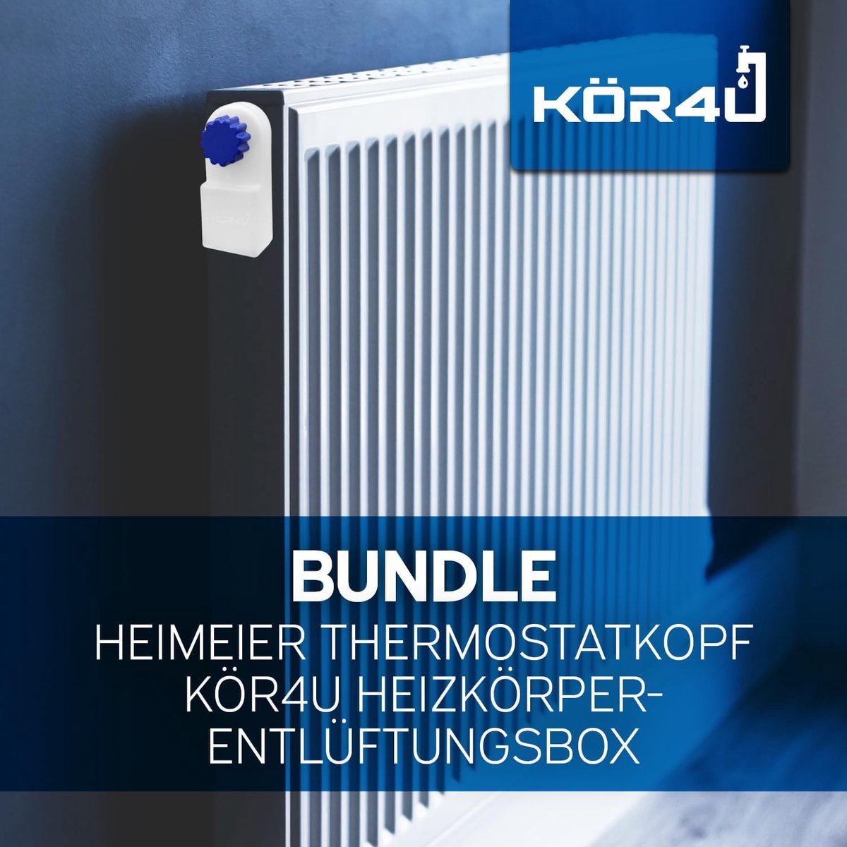 Thermostaatkop met Nulstand en Radiatorkraan Set voor Verwarming