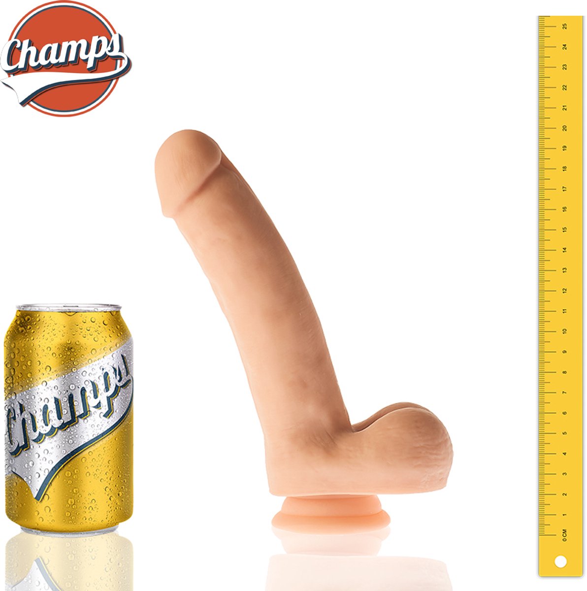 Champs - Curly Realistiche Dildo met zuignap - 20 cm