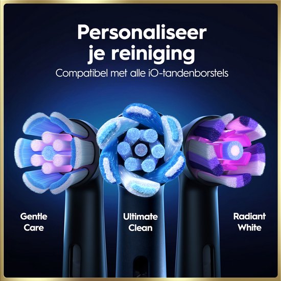 Oral-B iO 9N Elektrische Tandenborstel - Zwart - inclusief Oplaadreisetui en Opzetborstelhouder en extra Opzetborstel