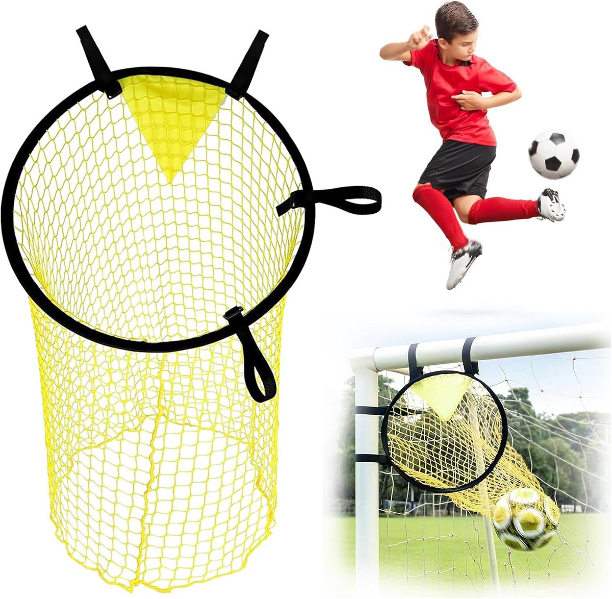 Voetbal Trainingsdoel Net voor Schietnauwkeurigheid Verbetering 45x60 cm Geel