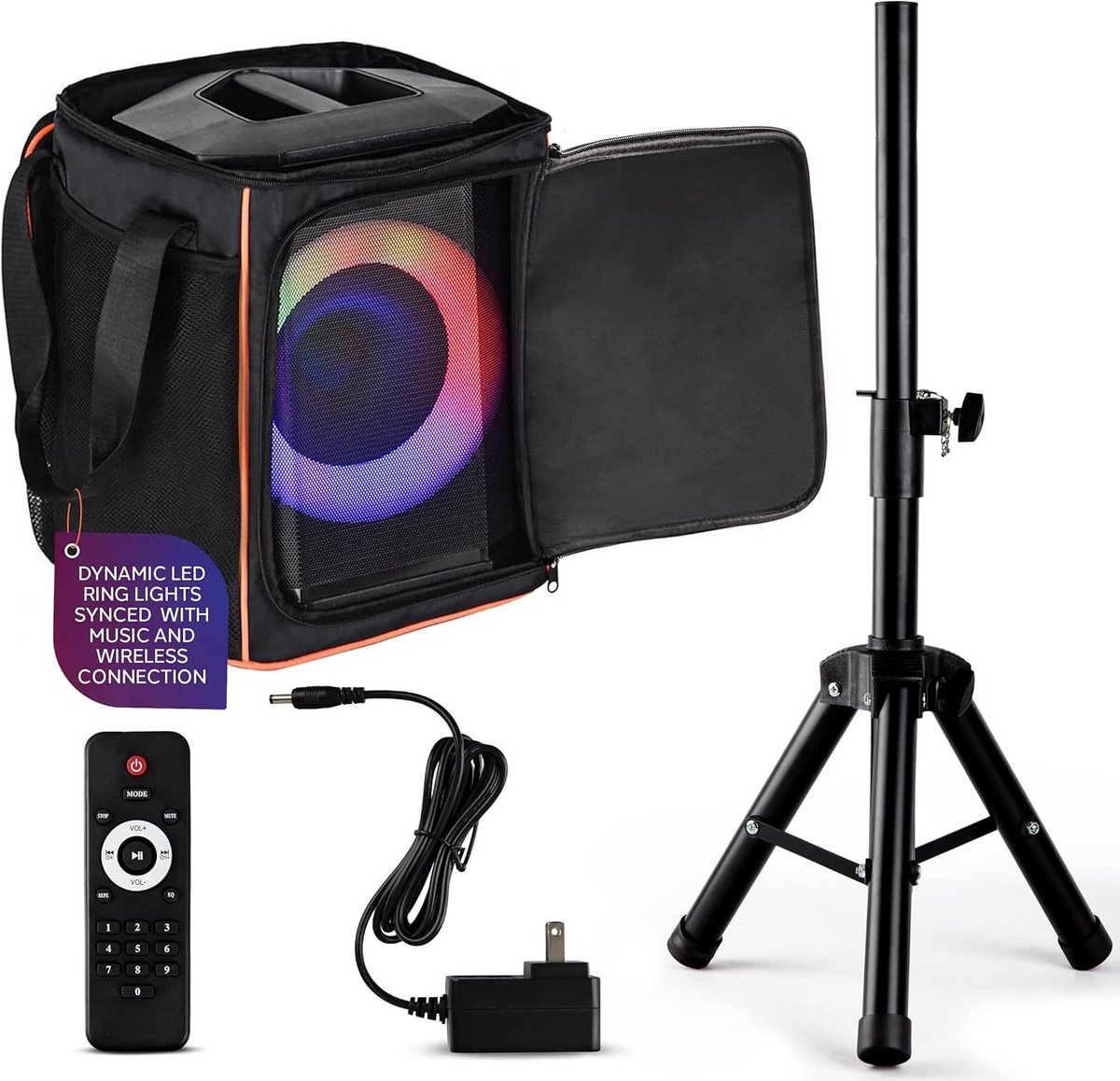 Draagbare Bluetooth Party Speaker met Statief en Draagtas - Krachtige Stereo Geluidservaring