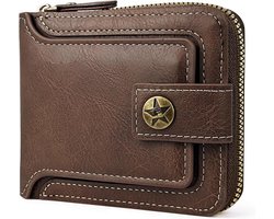 Vintage Heren Portemonnee van PU Leer met 8 Kaartvakken e...