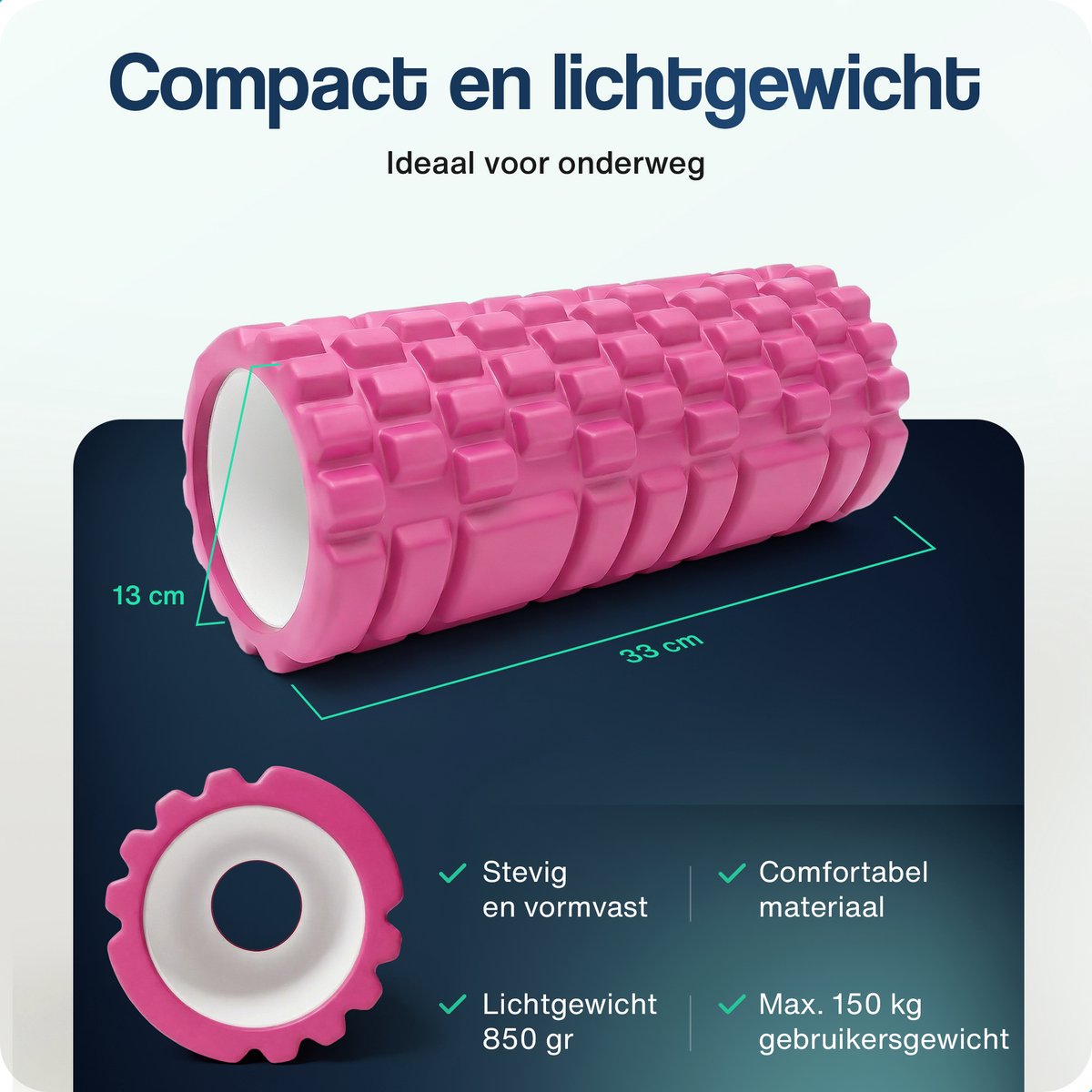 Hulser Foam Roller 33 cm - Massage roller met 3 intensiteiten thumbnail 5