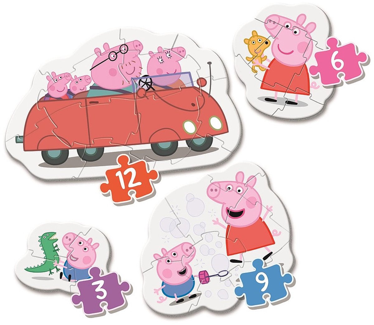 Clementoni - 4 puzzels in 1 - 3,6,9 en 12 stukjes - Peppa Pig - Puzzel Voor Kinderen - Vanaf 2 jaar — afbeelding 2