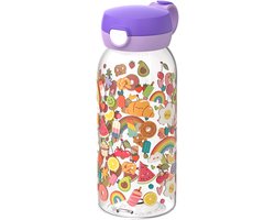 Mepal Drinkfles met flipdop Campus - 600 ml - Waterfles kinderen - Lekdicht - Hygiënische deksel - Food Fest